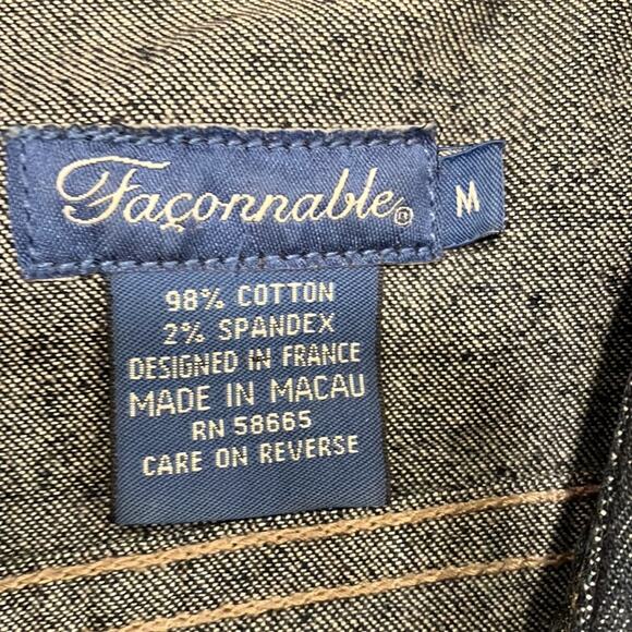 FACONNABLE Dark Denim Shirt Dress Medium - Picture 5 of 6